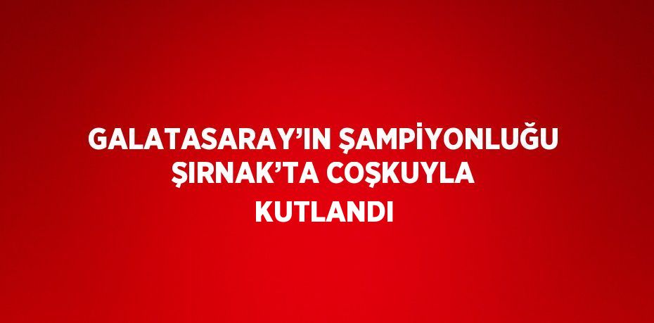 GALATASARAY’IN ŞAMPİYONLUĞU ŞIRNAK’TA COŞKUYLA KUTLANDI