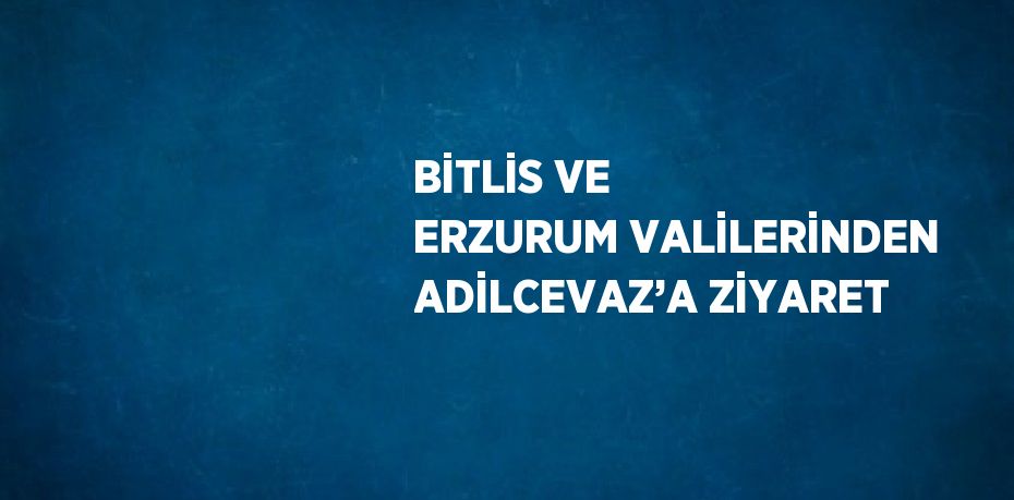 BİTLİS VE ERZURUM VALİLERİNDEN ADİLCEVAZ’A ZİYARET