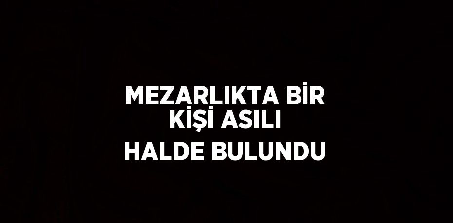 MEZARLIKTA BİR KİŞİ ASILI HALDE BULUNDU