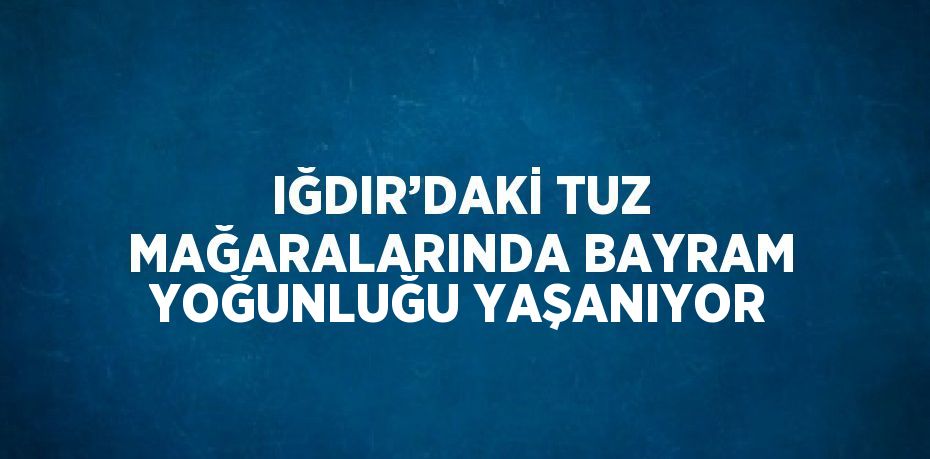 IĞDIR’DAKİ TUZ MAĞARALARINDA BAYRAM YOĞUNLUĞU YAŞANIYOR