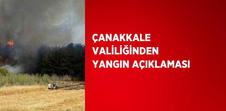 ÇANAKKALE VALİLİĞİNDEN YANGIN AÇIKLAMASI