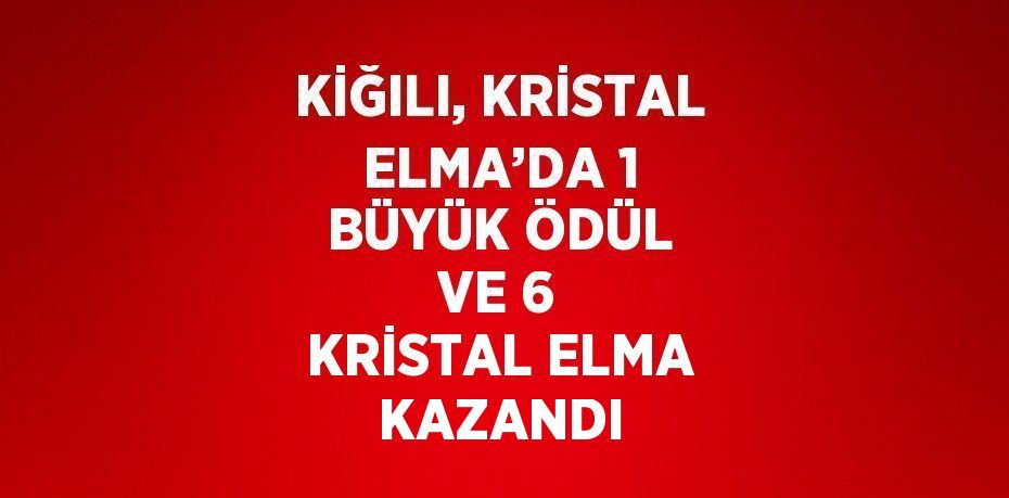 KİĞILI, KRİSTAL ELMA’DA 1 BÜYÜK ÖDÜL VE 6 KRİSTAL ELMA KAZANDI