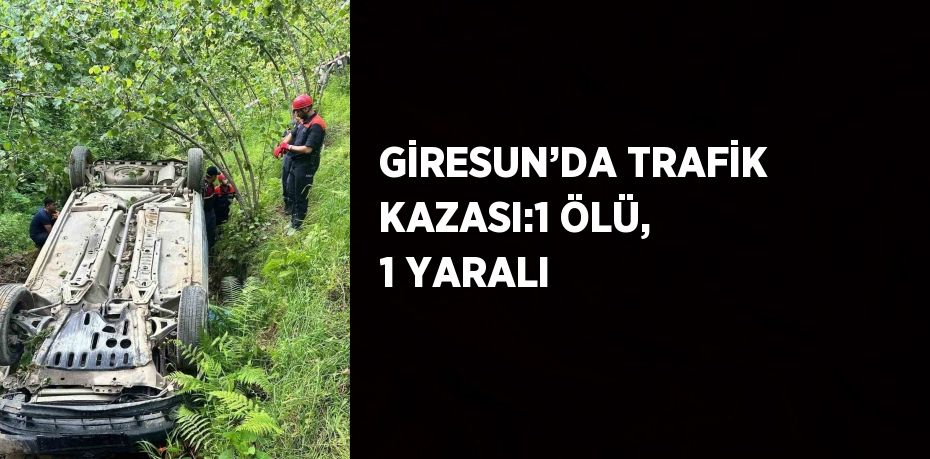 GİRESUN’DA TRAFİK KAZASI:1 ÖLÜ, 1 YARALI