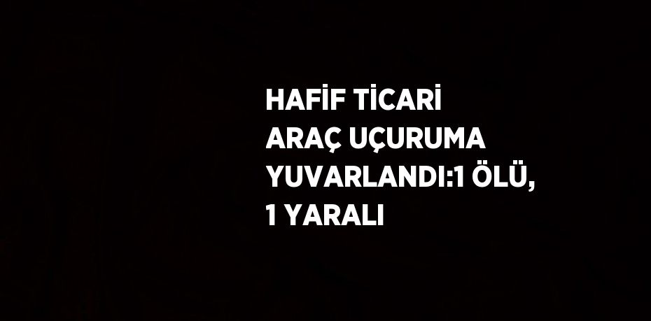 HAFİF TİCARİ ARAÇ UÇURUMA YUVARLANDI:1 ÖLÜ, 1 YARALI