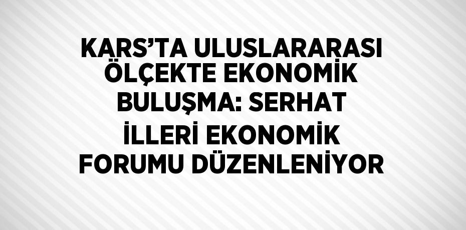 KARS’TA ULUSLARARASI ÖLÇEKTE EKONOMİK BULUŞMA: SERHAT İLLERİ EKONOMİK FORUMU DÜZENLENİYOR