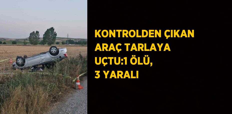 KONTROLDEN ÇIKAN ARAÇ TARLAYA UÇTU:1 ÖLÜ, 3 YARALI