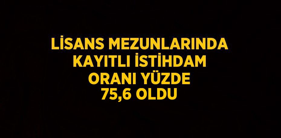 LİSANS MEZUNLARINDA KAYITLI İSTİHDAM ORANI YÜZDE 75,6 OLDU