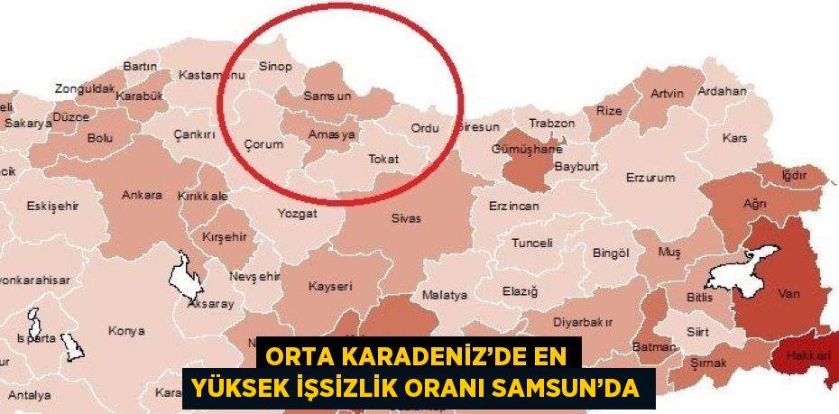 ORTA KARADENİZ’DE EN YÜKSEK İŞSİZLİK ORANI SAMSUN’DA