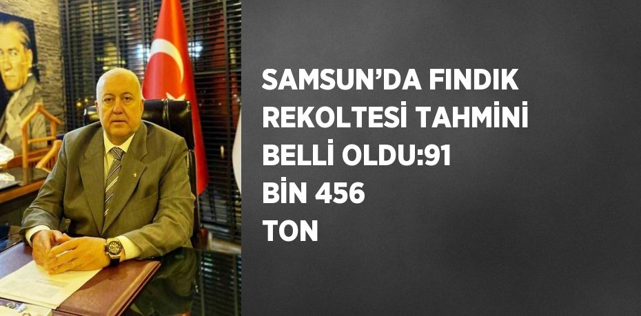 SAMSUN’DA FINDIK REKOLTESİ TAHMİNİ BELLİ OLDU:91 BİN 456 TON