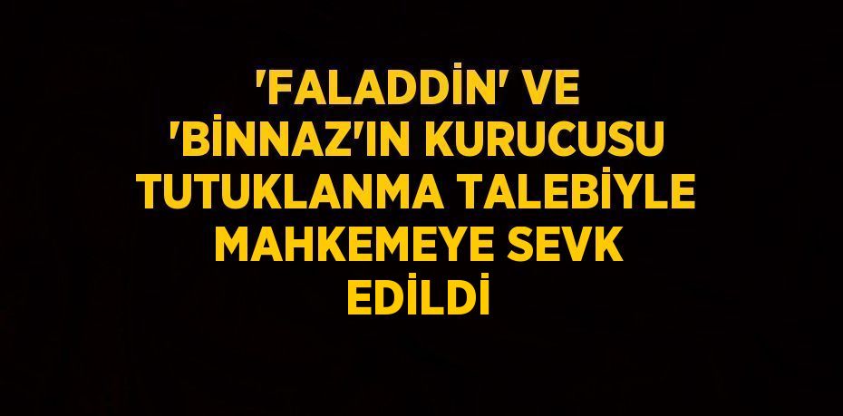 'FALADDİN' VE 'BİNNAZ'IN KURUCUSU TUTUKLANMA TALEBİYLE MAHKEMEYE SEVK EDİLDİ