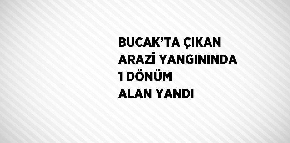 BUCAK’TA ÇIKAN ARAZİ YANGININDA 1 DÖNÜM ALAN YANDI