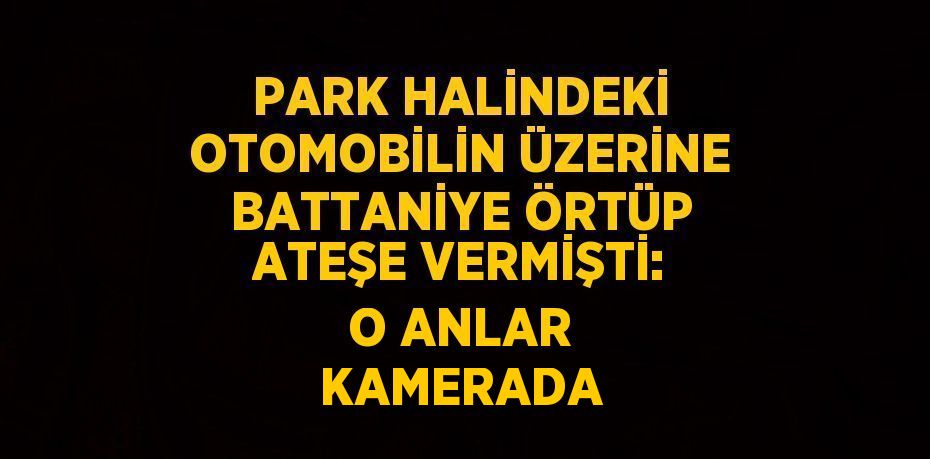 PARK HALİNDEKİ OTOMOBİLİN ÜZERİNE BATTANİYE ÖRTÜP ATEŞE VERMİŞTİ: O ANLAR KAMERADA