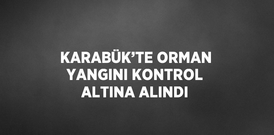 KARABÜK’TE ORMAN YANGINI KONTROL ALTINA ALINDI