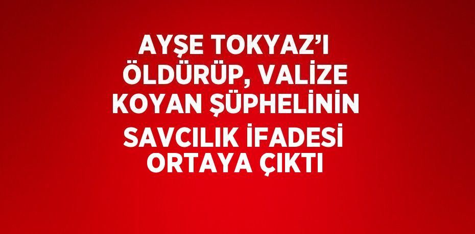 AYŞE TOKYAZ’I ÖLDÜRÜP, VALİZE KOYAN ŞÜPHELİNİN SAVCILIK İFADESİ ORTAYA ÇIKTI
