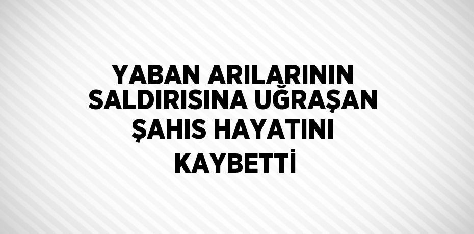 YABAN ARILARININ SALDIRISINA UĞRAŞAN ŞAHIS HAYATINI KAYBETTİ