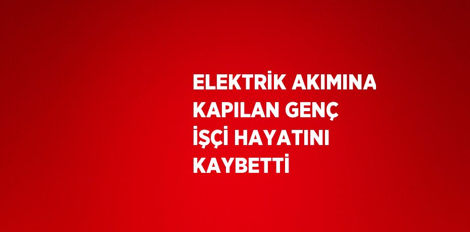 ELEKTRİK AKIMINA KAPILAN GENÇ İŞÇİ HAYATINI KAYBETTİ