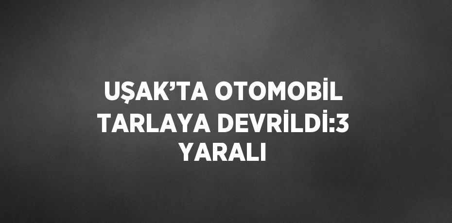 UŞAK’TA OTOMOBİL TARLAYA DEVRİLDİ:3 YARALI