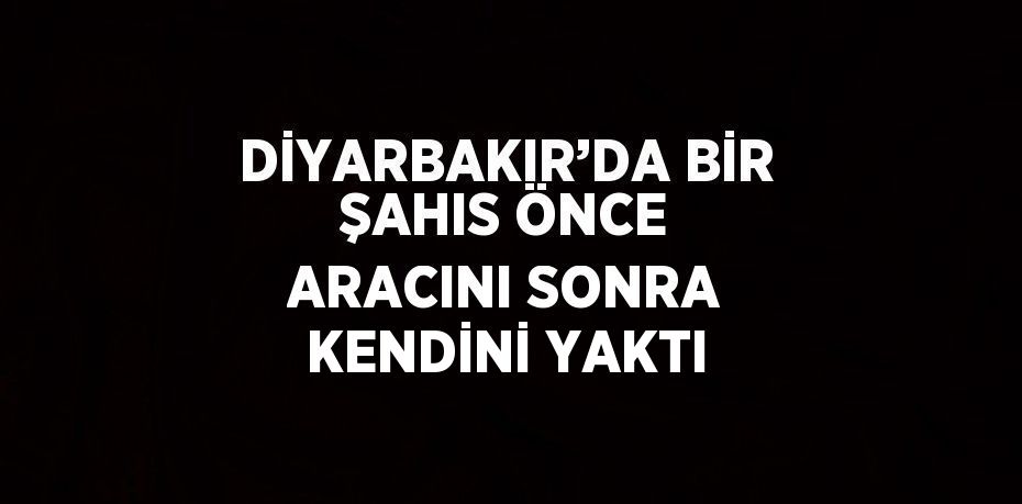 DİYARBAKIR’DA BİR ŞAHIS ÖNCE ARACINI SONRA KENDİNİ YAKTI