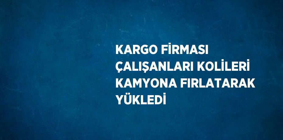 KARGO FİRMASI ÇALIŞANLARI KOLİLERİ KAMYONA FIRLATARAK YÜKLEDİ