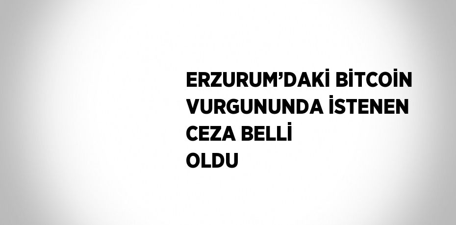 ERZURUM’DAKİ BİTCOİN VURGUNUNDA İSTENEN CEZA BELLİ OLDU