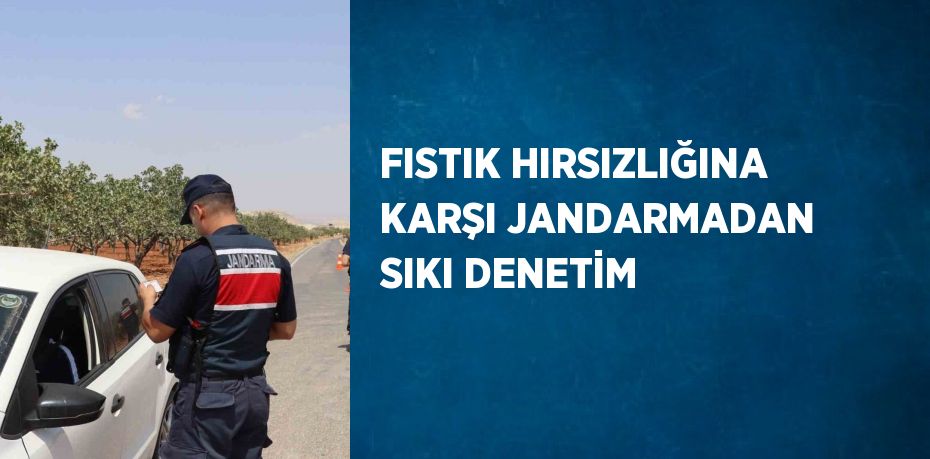 FISTIK HIRSIZLIĞINA KARŞI JANDARMADAN SIKI DENETİM