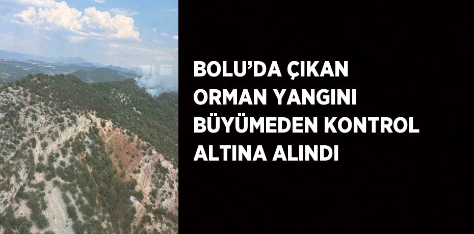 BOLU’DA ÇIKAN ORMAN YANGINI BÜYÜMEDEN KONTROL ALTINA ALINDI
