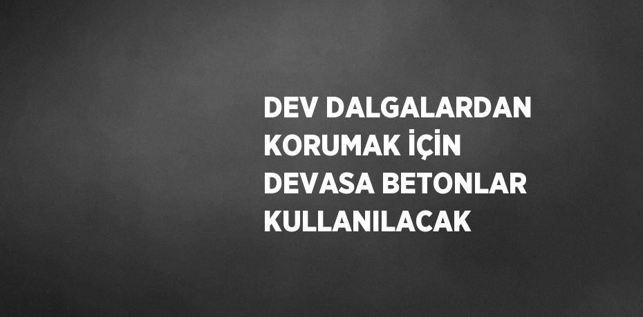 DEV DALGALARDAN KORUMAK İÇİN DEVASA BETONLAR KULLANILACAK