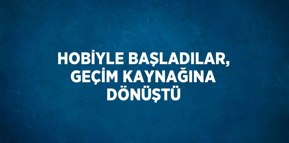 HOBİYLE BAŞLADILAR, GEÇİM KAYNAĞINA DÖNÜŞTÜ