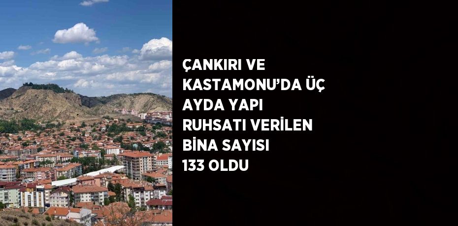 ÇANKIRI VE KASTAMONU’DA ÜÇ AYDA YAPI RUHSATI VERİLEN BİNA SAYISI 133 OLDU