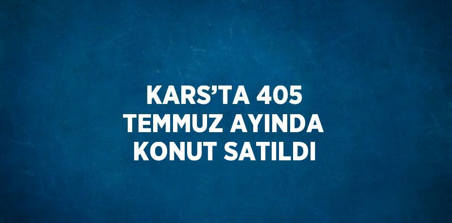 KARS’TA 405 TEMMUZ AYINDA KONUT SATILDI