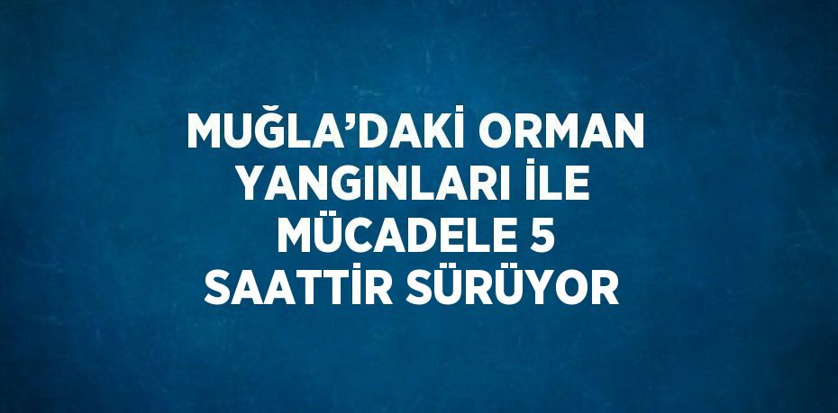 MUĞLA’DAKİ ORMAN YANGINLARI İLE MÜCADELE 5 SAATTİR SÜRÜYOR