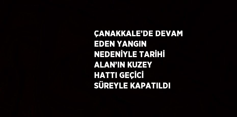 ÇANAKKALE’DE DEVAM EDEN YANGIN NEDENİYLE TARİHİ ALAN’IN KUZEY HATTI GEÇİCİ SÜREYLE KAPATILDI