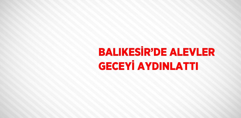 BALIKESİR’DE ALEVLER GECEYİ AYDINLATTI