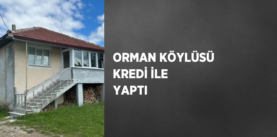 ORMAN KÖYLÜSÜ KREDİ İLE YAPTI