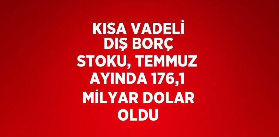 KISA VADELİ DIŞ BORÇ STOKU, TEMMUZ AYINDA 176,1 MİLYAR DOLAR OLDU