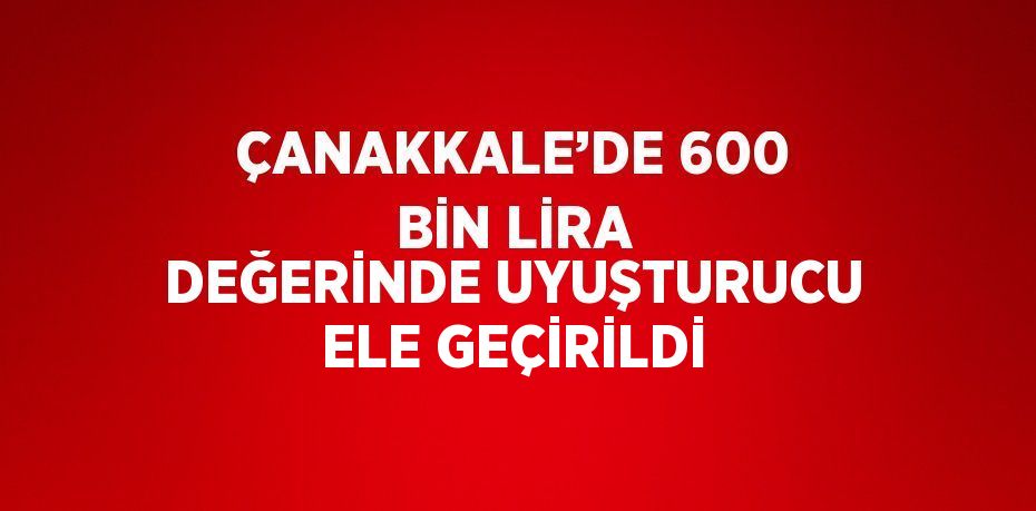 ÇANAKKALE’DE 600 BİN LİRA DEĞERİNDE UYUŞTURUCU ELE GEÇİRİLDİ