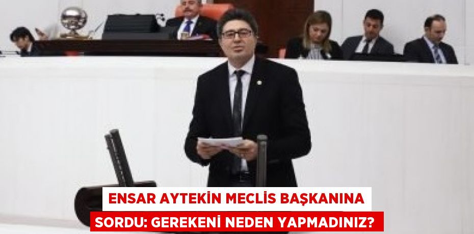 ENSAR AYTEKİN MECLİS BAŞKANINA SORDU: GEREKENİ NEDEN YAPMADINIZ?