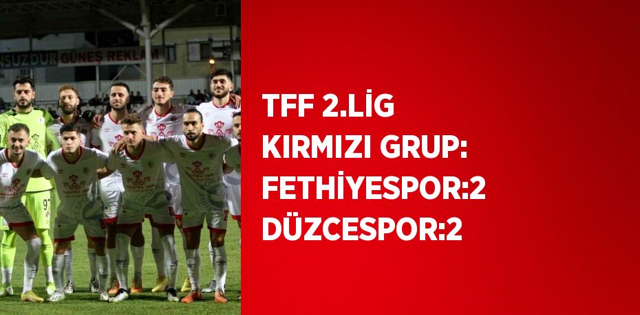 TFF 2.LİG KIRMIZI GRUP: FETHİYESPOR:2 DÜZCESPOR:2