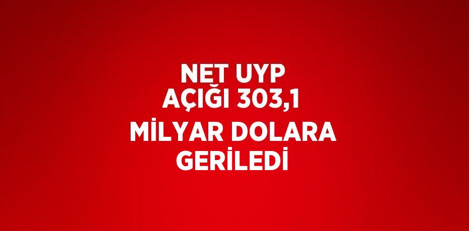 NET UYP AÇIĞI 303,1 MİLYAR DOLARA GERİLEDİ