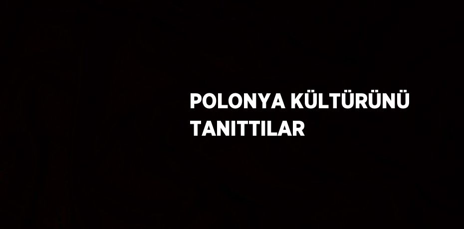 POLONYA KÜLTÜRÜNÜ TANITTILAR