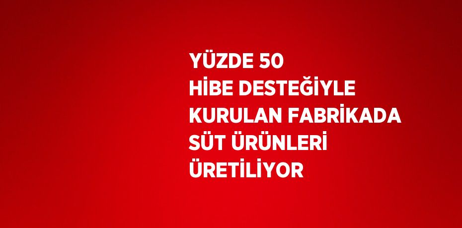 YÜZDE 50 HİBE DESTEĞİYLE KURULAN FABRİKADA SÜT ÜRÜNLERİ ÜRETİLİYOR