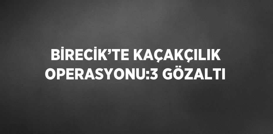 BİRECİK’TE KAÇAKÇILIK OPERASYONU:3 GÖZALTI