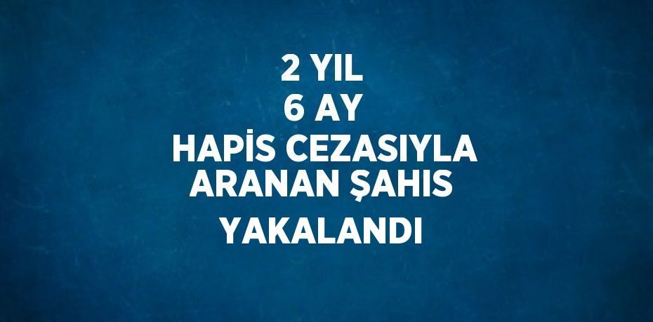 2 YIL 6 AY HAPİS CEZASIYLA ARANAN ŞAHIS YAKALANDI