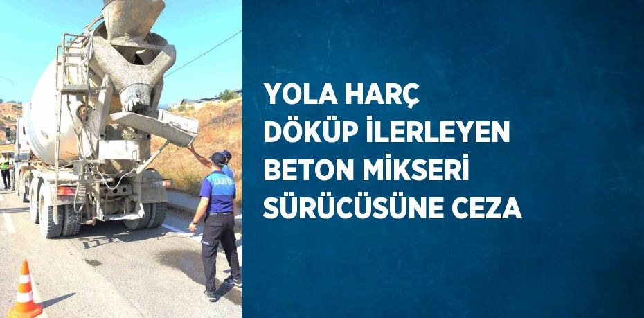 YOLA HARÇ DÖKÜP İLERLEYEN BETON MİKSERİ SÜRÜCÜSÜNE CEZA