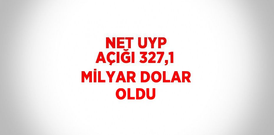 NET UYP AÇIĞI 327,1 MİLYAR DOLAR OLDU