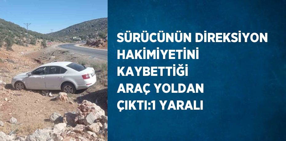 SÜRÜCÜNÜN DİREKSİYON HAKİMİYETİNİ KAYBETTİĞİ ARAÇ YOLDAN ÇIKTI:1 YARALI