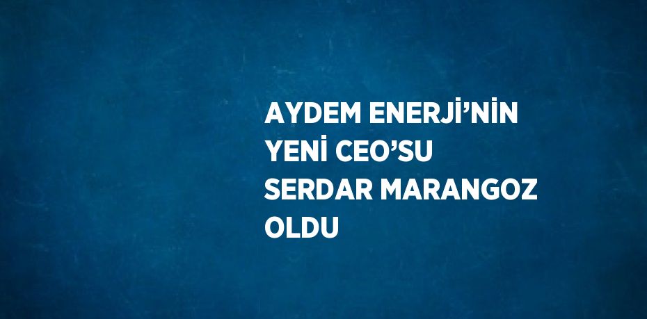 AYDEM ENERJİ’NİN YENİ CEO’SU SERDAR MARANGOZ OLDU