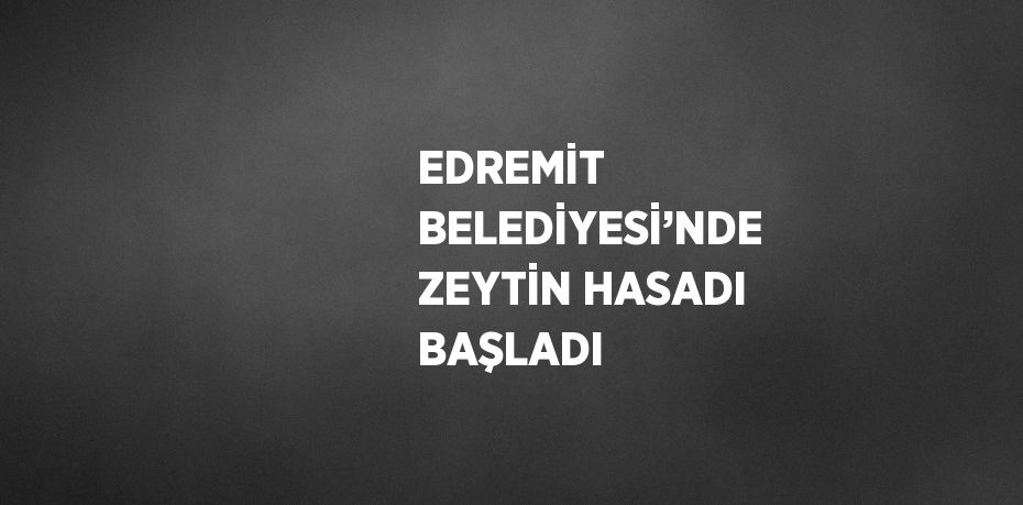 EDREMİT BELEDİYESİ’NDE ZEYTİN HASADI BAŞLADI