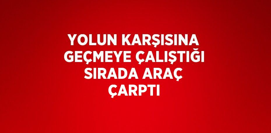 YOLUN KARŞISINA GEÇMEYE ÇALIŞTIĞI SIRADA ARAÇ ÇARPTI