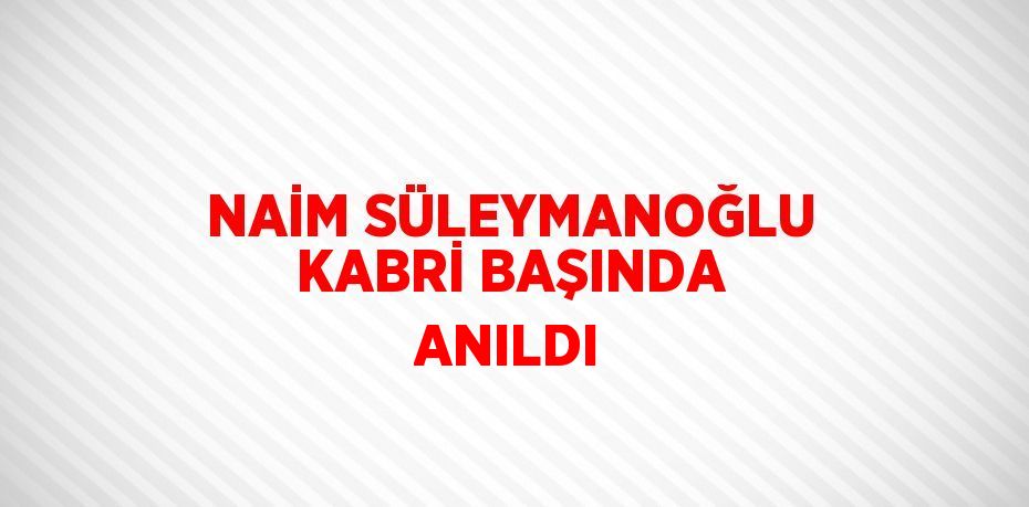 NAİM SÜLEYMANOĞLU KABRİ BAŞINDA ANILDI